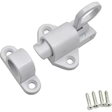 Serrure à ressort avec système de verrouillage automatique pour portes en bois, fenêtres et armoires – Blanc