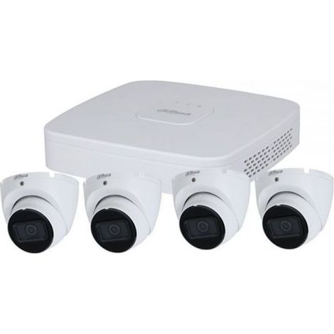 HIKVISION Kit videosorveglianza XVR 8 canali + 4 videocamere dome 2MP - KITSERIE1DOME
