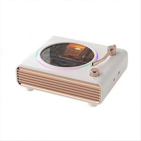 Enceinte Bluetooth rétro portable murale avec basses puissantes, éclairage d'ambiance coloré et lecteur MP3 sans fil pour la maison (1/5)