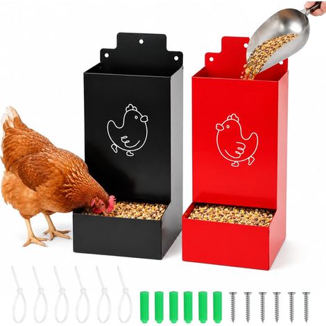 Mangeoire automatique pour poules, en métal, distributeur de nourriture pour poules (1/5)