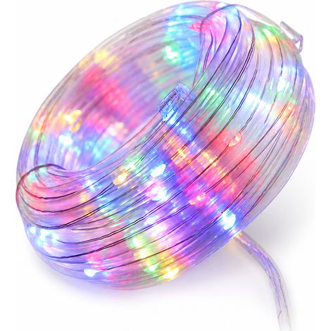 Guirlande Tubulaire LED Solaire Multicolore Étanche pour Jardin et Noël, 100 LED avec Télécommande (1/5)