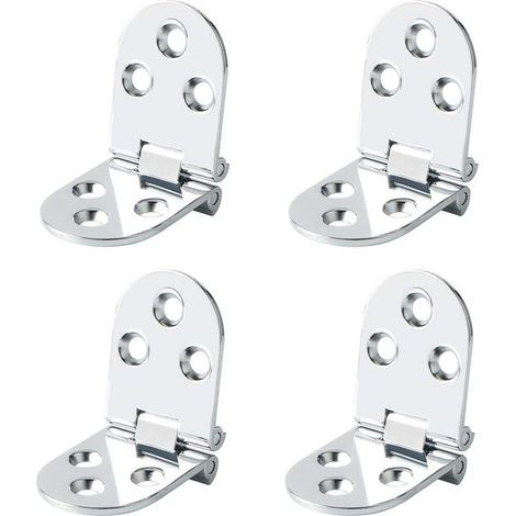 Charnière rabattable pour meuble – Inox 2mm – Rotation 180° – Conception à tête fraisée – Lot de 4 pièces argent (1/5)