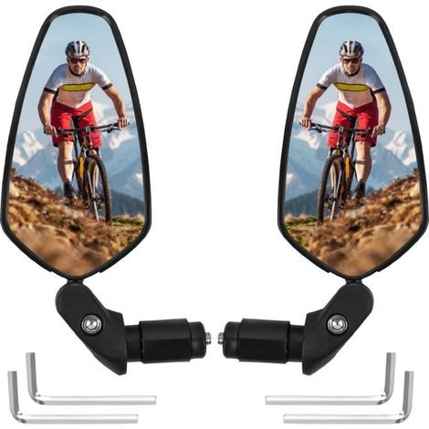 2 Pièces Miroir de Vélo,Réglable Rotatif Guidon Miroir, Sécurité Vélo Vue Arrière Rétroviseur pour Vélo-Ywey (1/4)