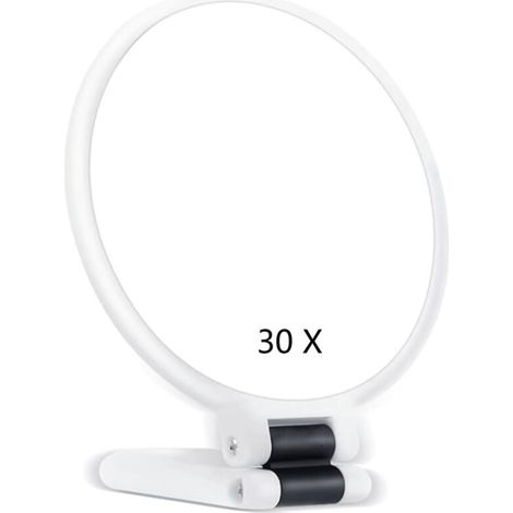 Mini specchio portatile per il trucco - Ingrandimento 30x/1x - Specchio a doppia faccia - Pieghevole - Trucco da viaggio portatile per donne