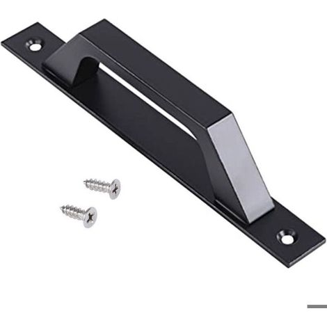 (Noir) Poignée de porte droite en aluminium, poignée de porte coulissante ou battante, 198 x 25 x 40 mm, poignée droite pratique (1/4)