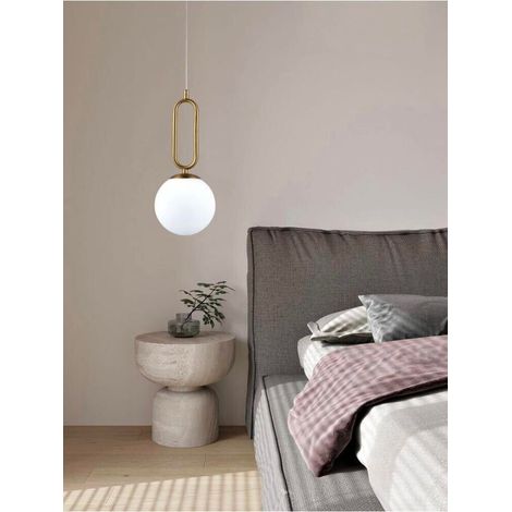 Lampadario A Sospensione Sfera In Vetro Attacco G9 Bronzo Stile Moderno A96 (1/4)