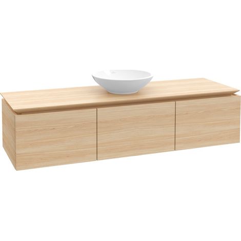Villeroy & Boch Legato Vanity unit B593, 1600x380x500mm, lavabo centrale, illuminazione a LED, colorazione: Bianco Lucido - B593L0DH (1/3)