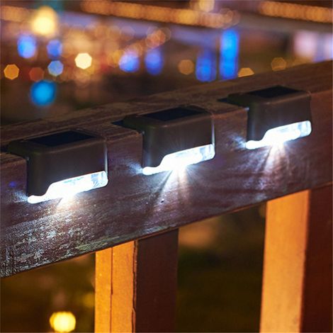 Lampes solaires d'extérieur et d'intérieur, rampes, escaliers, allées, clôtures, cours et routes, ensemble de 4 pièces (1 pièce)-AquaForge