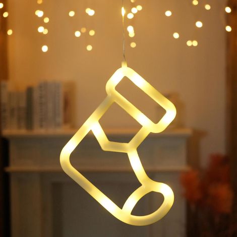 Guirlande Lumineuse Pour Fenêtre - Avec Ventouses - LED À Piles - 2 Modes - Minuterie Intégrée - Décoration De Noël (1/3)