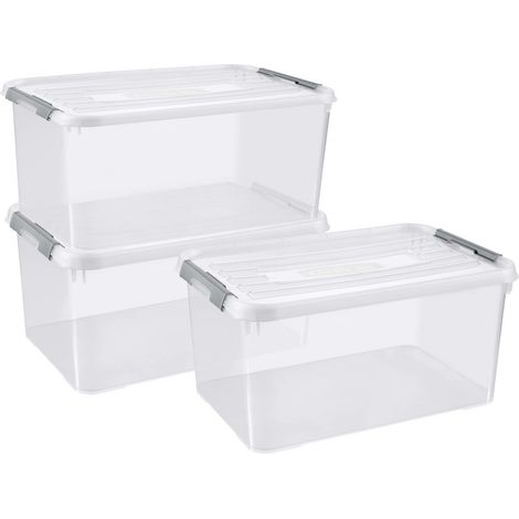 [GEBRAUCHT] B-Ware Curver Kunststoffbox Handy Geschlossen Stapelbar 40 X 29 X 60 3 St. Transparent