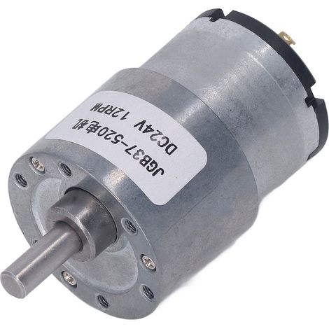 Moteur à engrenages JGB37-520 avec encodeur Hall, 24V DC, 12 tours/min, réducteur haute précision pour automatismes et robots (1/5)