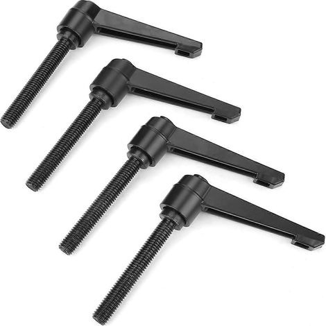 4 boutons métalliques, poignée de montage réglable, filetage extérieur M10 (80 mm)