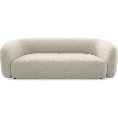 BAHIA 3 - Canapé droit en tissu bouclette 3 places Beige (1/5)