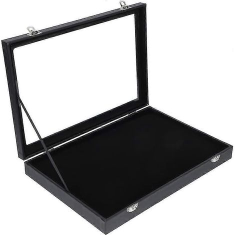 Vitrine à épingles, boîte de présentation transparente avec insert, boîte de rangement pour bijoux et objets de collection (épingles de poitrine, médailles, insignes, rubans) (1/5)