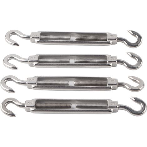 Decdeal 4PCS -Haken an Spannschloss Edelstahl -Hardware -Kit für Kabeldrahtspannung M6