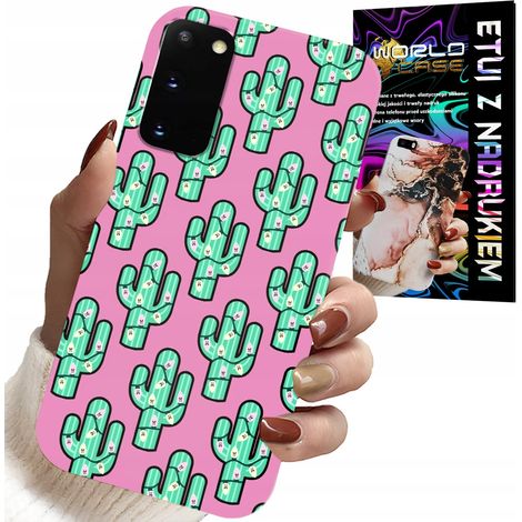 Custodia per Samsung Galaxy S20 - cactus, cactus su sfondo rosa + lamina (1/5)