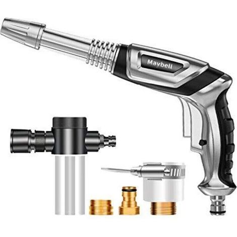Pistolet à eau haute pression pour tuyau d'arrosage, pulvérisateur de lavage de voiture en mousse avec buse de bouteille de 100 ml