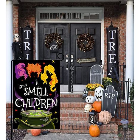 Drapeau d Halloween, drapeau d Halloween, jardin extérieur double face drapeau d Halloween drapeau de jardin 30×45 cm (1/3)