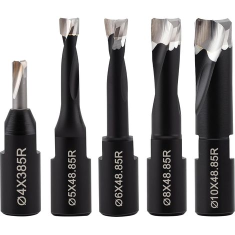Solid Carbide End Mill Set for Domino Joining Machines Includes 5 Solid Carbide Burrs with diameters of 4mm, 5mm, 6mm, 8mm and 10mm, 5pcs (1/5)