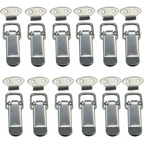 Lot de 12 loquets à ressort en acier inoxydable pour armoire, boîte, tiroir, garde-robe (1/4)