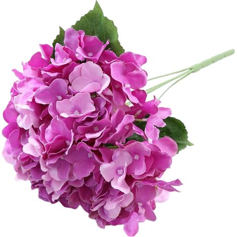 1 Hortensia, Seda sintética, Tallo largo de 33 cm, Realista, Decoración para bodas (1/5)