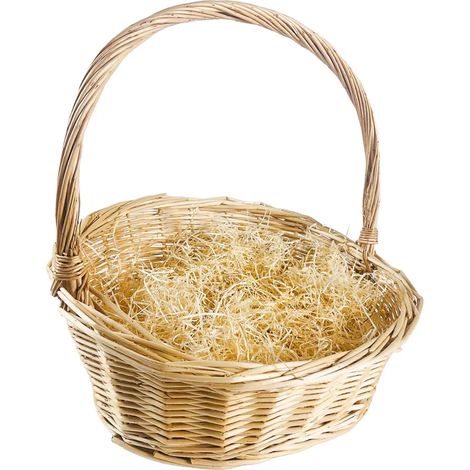 Panier cadeau Kobolo en laine de bois tressée - Taille 2 41 x 34 x 13,5/44 cm Panier cadeau avec anse, à garnir (1/3)