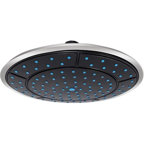 1 cabezal de ducha de lluvia redondo de plástico de 25 cm, accesorio para cabina de techo, boquilla para habitación. (1/4)