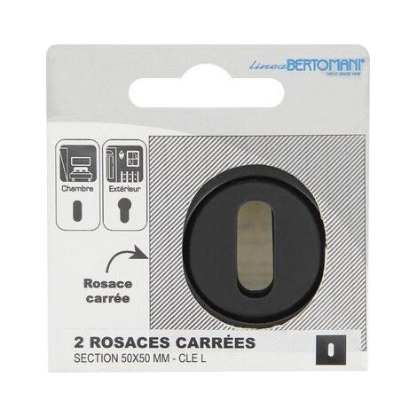 Lot de 2 rosaces, LINEA BERTOMANI, trou de clé Wagram zamak D3, noir mat