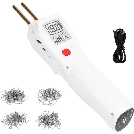 Kit de soudure en plastique avec 200 agrafes, chauffage rapide, haute efficacité, Portable, ergonomique pour la réparation des pare-chocs, projets de bricolage, blanc (1/5)