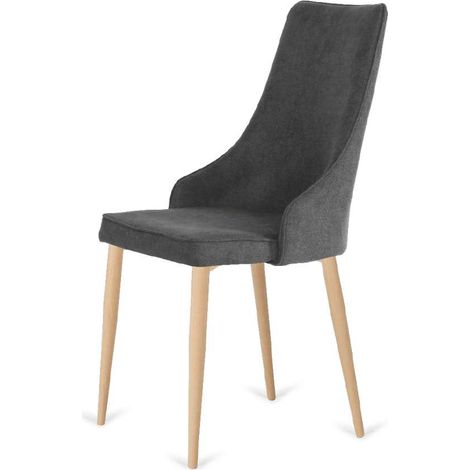 Pack de 4 sillas Imperial gris oscuro, 94 cm (alto) 48 cm (ancho) 57 cm (fondo) (1/2)