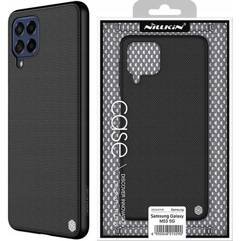 Funda texturizada Nillkin, resistente y reforzada, con marco de gel y parte trasera de nailon para Samsung Galaxy M53 5G, color negro. (1/5)