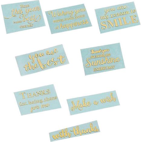 8x Goldfolien-Metallic-Buchstaben-Aufkleber Power Letters Charm für DIY-Handydekoration