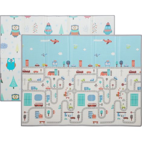Lot matelassé Babylekmatta, motif diamant, mousse antidérapante 1,5 cm d’épaisseur, tapis de jeu rembourré (1/5)