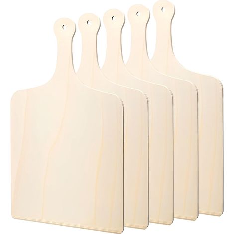 Lot de 5 Pelles à pizza en bois, 42 x 30 cm, Pour cuisson pain et pizza maison (1/5)
