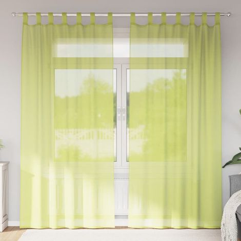 Voile Vorhänge mit Lasche 2 Stk. Apfelgrün