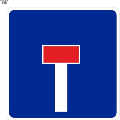 Señal Vial de Bolsa Preseñalización de Calzada Sin Salida 700 x 700 mm