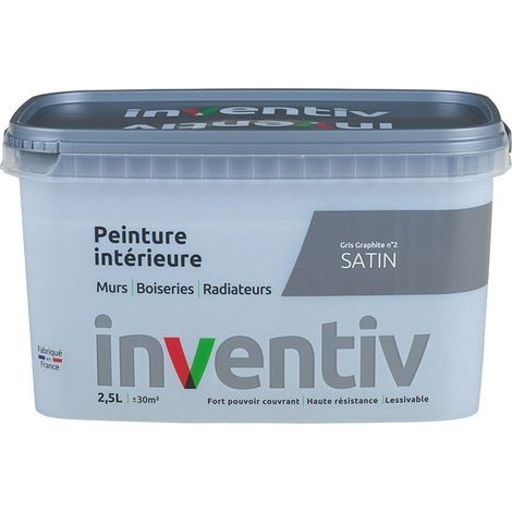 Peinture Intérieure Satin Gris Graphite 2,5L - INVENTIV