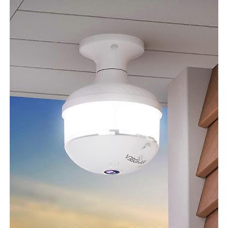 Caméra de surveillance panoramique V380 3 MP 360° avec Wi-Fi, vision nocturne et ampoule panoramique pour la sécurité de votre domicile. (1/5)