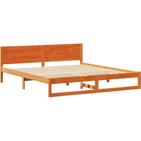 Lit double,Lit adulte,Cadre de lit Marron 180 x 200 cm Bois de pin massif CFW1959266 (1/5)