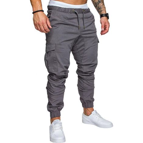 1 pièce Pantalon de travail, multipoches, tissé, moulant, pour homme, décontracté et professionnel (1/5)