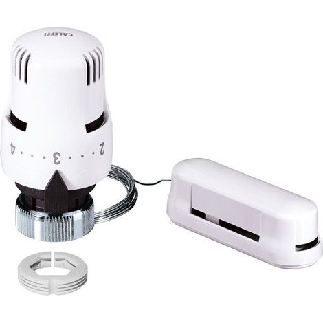 Caleffi – Commande thermostatique pour vannes de radiateur 201000 – Capteur à distance – Plage de température 7°C à 28°C – Longueur tube capillaire 2m