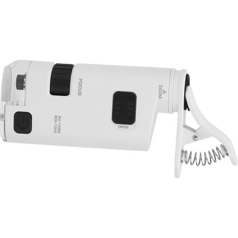80-120-fache LED-Mikroskop für Smartphones, verstellbares Makroobjektiv, tragbare Lupe mit Zoom für Mobiltelefone (1/5)