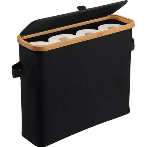 Panier de rangement papier toilette pliable, avec poignée et fenêtre (1/5)