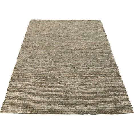Tapis tissé écru olive ambiance chaleureuse et naturelle - Écru vert olive (1/2)