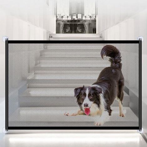 Treppenschutzgitter für Hunde 180 x 72 cm einziehbares Hundegitter für den Innenbereich ohne Bohren einziehbares Babygitter für Hunde tragbares x (1/4)