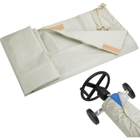 Beige, 16 pi : 610x96cm, bâche de piscine en rouleau, protection solaire 190T en polyester taffetas enduit d'argent, tissu Oxford imperméable, rouleau de protection d'écran (1/5)