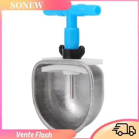 Sonew Abreuvoir pour lapin Abreuvoir automatique pour lapin en acier animalerie hygiene Petit té joint en acier inoxydable (1/5)