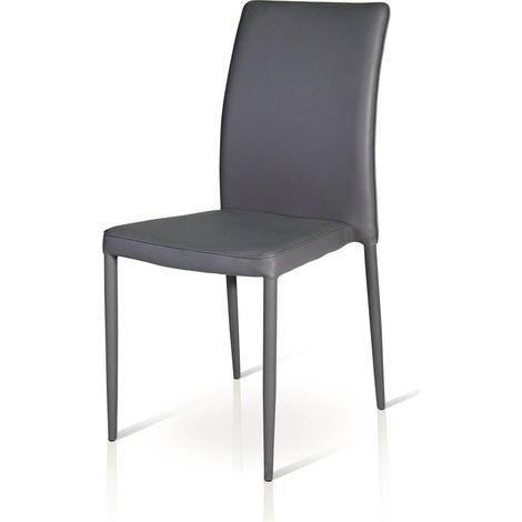 Sedia moderna da cucina in ecopelle Colori sedie Tempesta: Grigio scuro