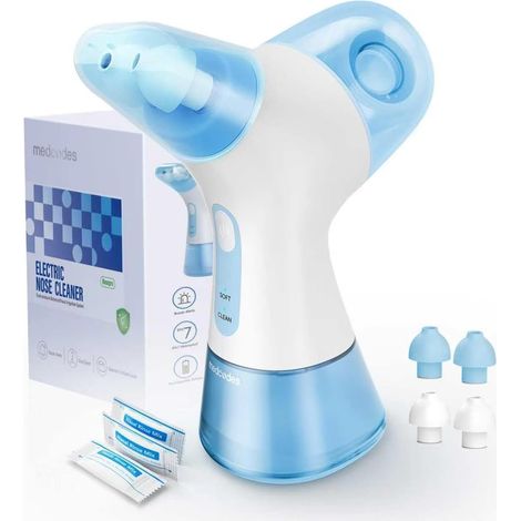 Irrigation Nasale Électrique, Rinçage Nasal Rechargeable pour Adultes 30 sachets salins, 2 coussinets nasaux, multi-utilisateurs, rechargeable. Support 2 ans, soin nasal quotidien doux pour (1/5)