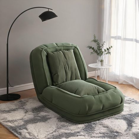 Canapé convertible pliable en tissu vert avec 5 positions (1/5)